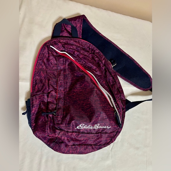 Eddie Bauer Accessories - Eddie Bauer lightweight Dark Plum Stowaway Packable Sling 3.0